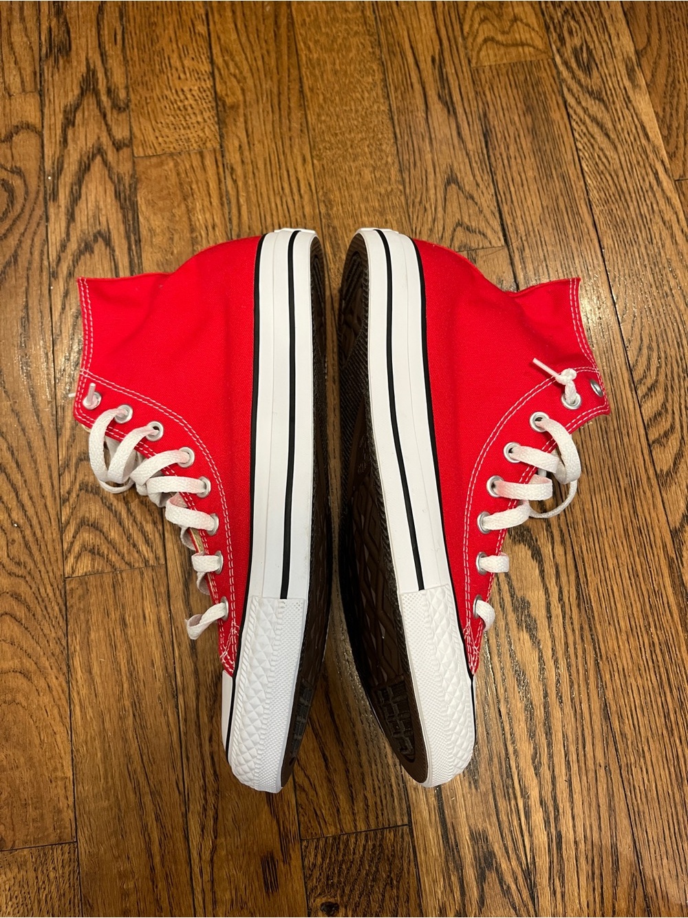 Red Converse All Star Chuck Taylors High Tops - Picture 4 of 10
